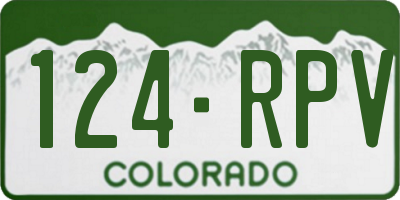 CO license plate 124RPV