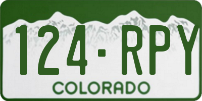 CO license plate 124RPY
