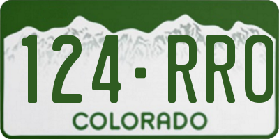 CO license plate 124RRO