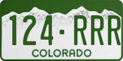 CO license plate 124RRR