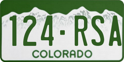 CO license plate 124RSA