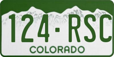 CO license plate 124RSC