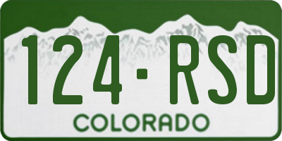 CO license plate 124RSD