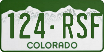 CO license plate 124RSF