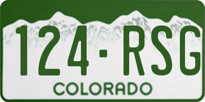 CO license plate 124RSG