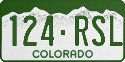 CO license plate 124RSL