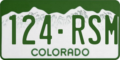 CO license plate 124RSM