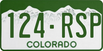 CO license plate 124RSP