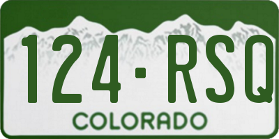 CO license plate 124RSQ