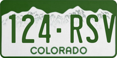 CO license plate 124RSV