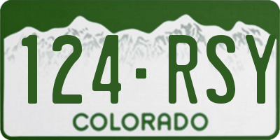 CO license plate 124RSY