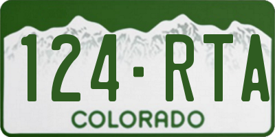CO license plate 124RTA