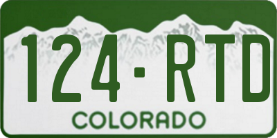 CO license plate 124RTD