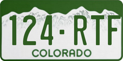 CO license plate 124RTF