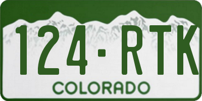 CO license plate 124RTK