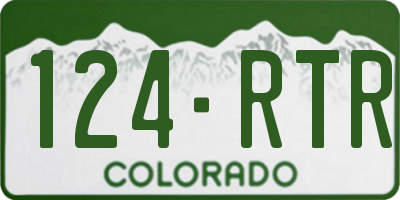 CO license plate 124RTR