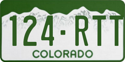 CO license plate 124RTT