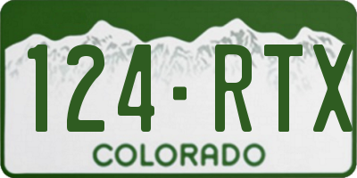 CO license plate 124RTX