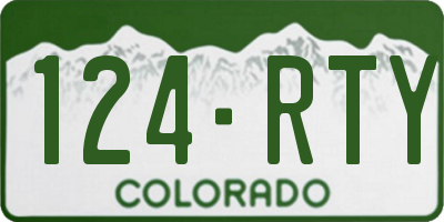 CO license plate 124RTY