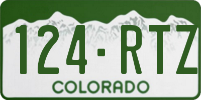 CO license plate 124RTZ