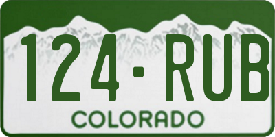 CO license plate 124RUB