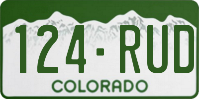 CO license plate 124RUD