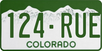 CO license plate 124RUE