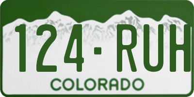 CO license plate 124RUH