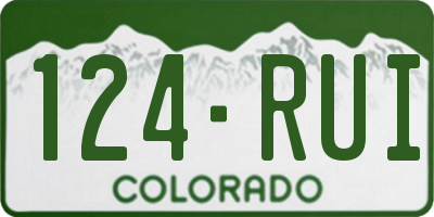 CO license plate 124RUI