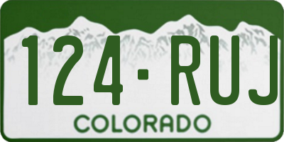 CO license plate 124RUJ