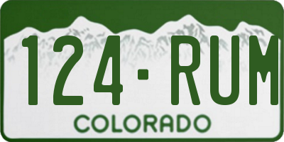 CO license plate 124RUM