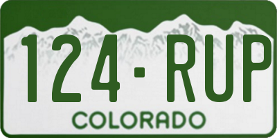 CO license plate 124RUP
