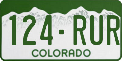 CO license plate 124RUR