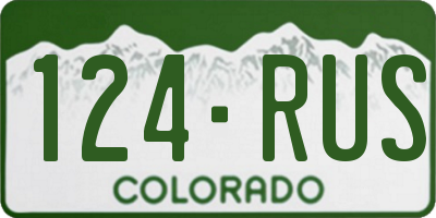 CO license plate 124RUS