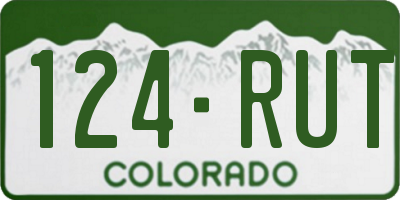 CO license plate 124RUT