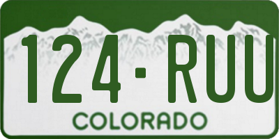 CO license plate 124RUU