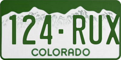 CO license plate 124RUX