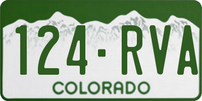 CO license plate 124RVA