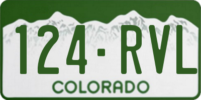 CO license plate 124RVL