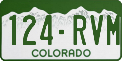 CO license plate 124RVM