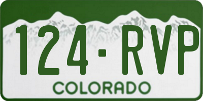 CO license plate 124RVP