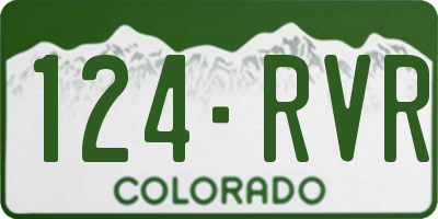 CO license plate 124RVR
