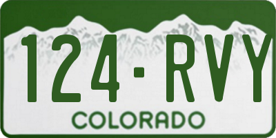 CO license plate 124RVY