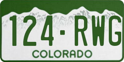 CO license plate 124RWG