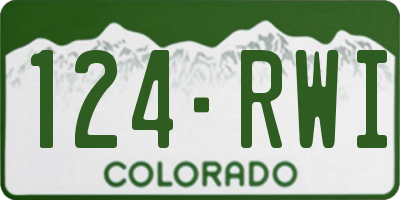 CO license plate 124RWI