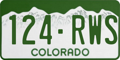 CO license plate 124RWS