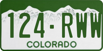 CO license plate 124RWW
