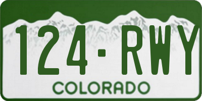CO license plate 124RWY
