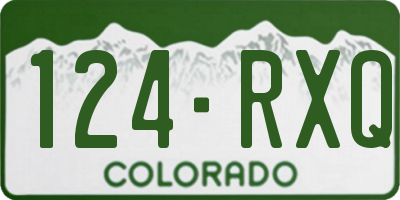 CO license plate 124RXQ