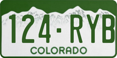 CO license plate 124RYB